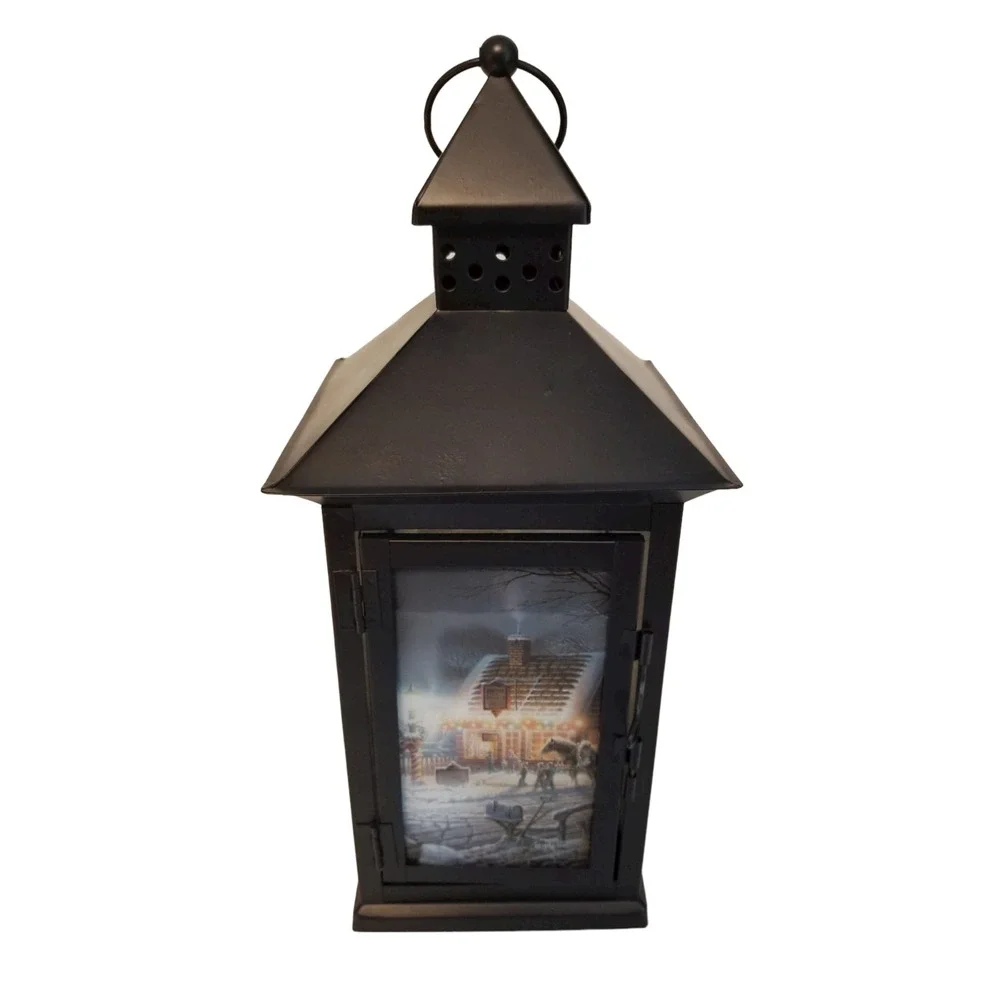 Vintage Terry Redlin Light Up Christmas Lantern Decoration Battery Working